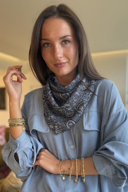 Paisley Park Triangle Neckerchief Denim & Stone 